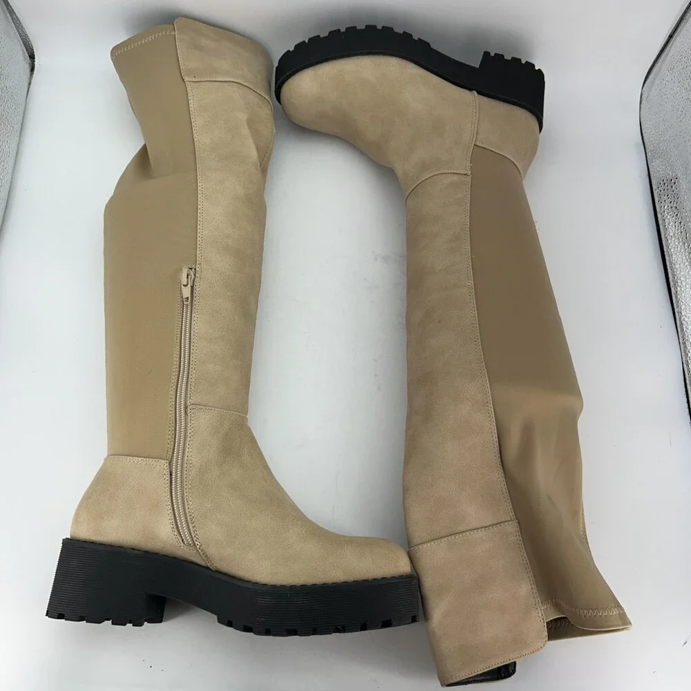 Dirty Laundry Boots Womens Size 6 Manifest Platform Over The Knee Lug Sole